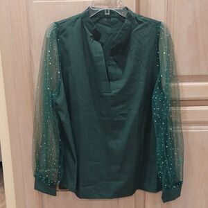 Dark Emerald Green Blouse